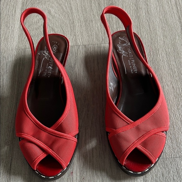Donald J. Pliner Shoes - Donald J. Pliner Vibrant Red Peep-Toe Heels